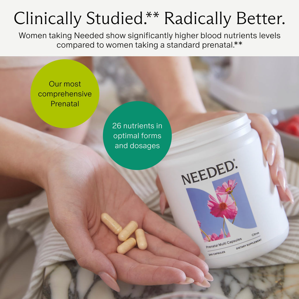 Needed Prenatal Multivitamin with Choline – 30-Day Supply, Third-Party Tested