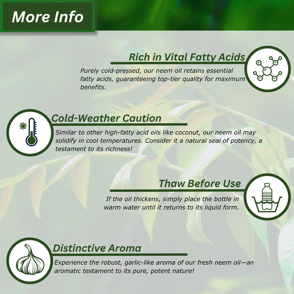 Organic 100% Cold-Pressed Neem Oil (32 Fl Oz) – Pure, Unrefined Neem Oil for Hair, Skin, Plants & Pets
