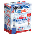 NeilMed Sinugator Cordless Pulsating Nasal Wash Kit | 30 Premixed Packets + 3 AA Batteries