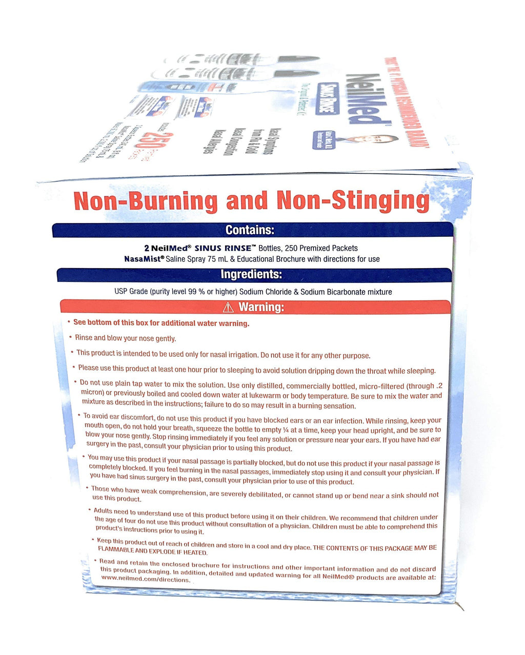 NeilMed Sinus Rinse - 2x8 oz Bottles + 250 Packets | Nasamist Saline Spray