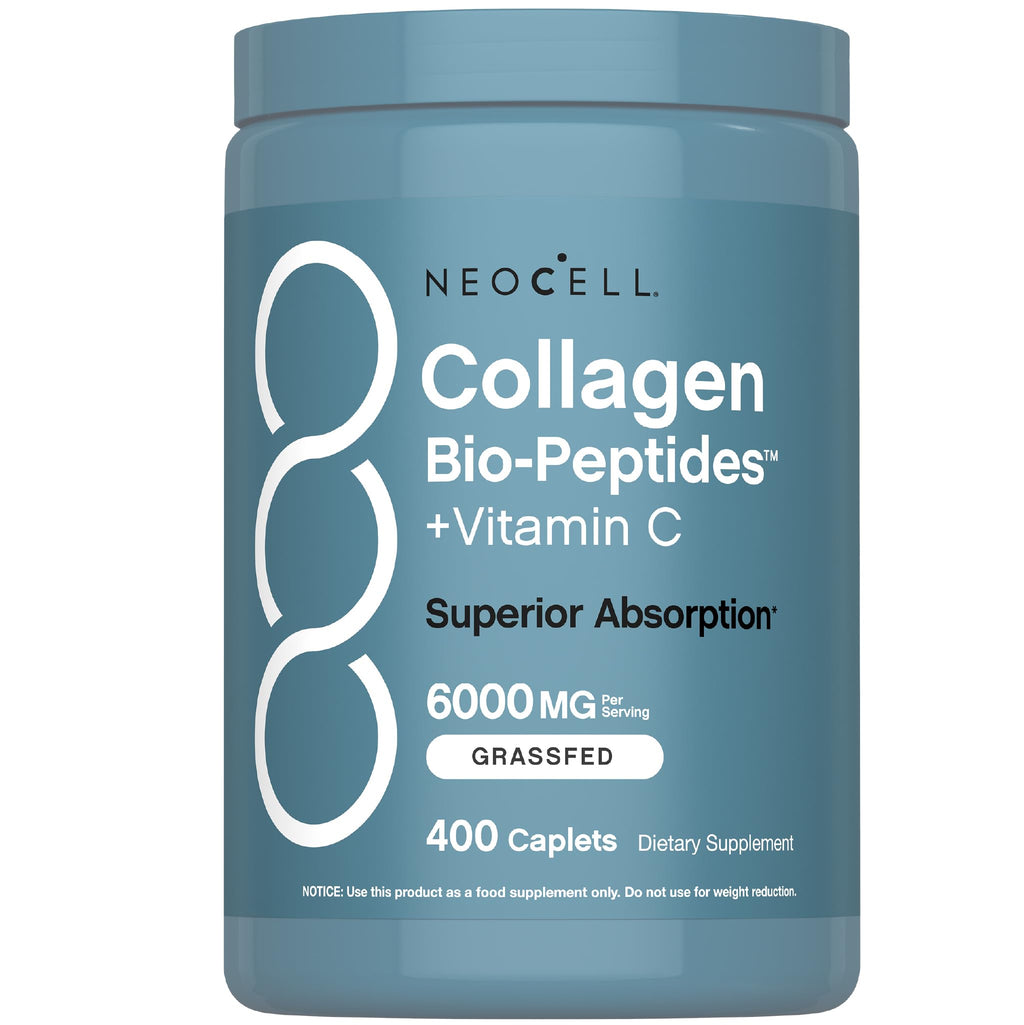 NeoCell Grass Fed Collagen Peptides 400 Caplets – Types I & III + Vitamin C