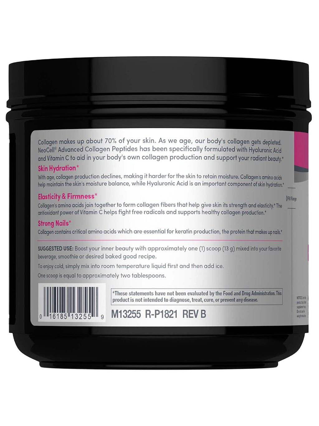 NeoCell Super Collagen Peptides – 13.7 oz | Grass-Fed Bovine | Hyaluronic Acid & Vitamin C