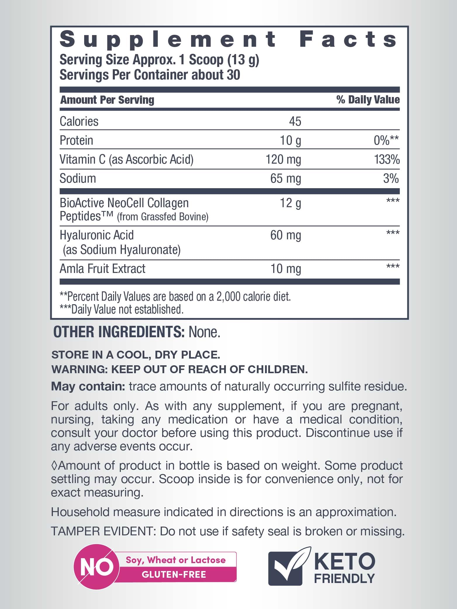 NeoCell Super Collagen Peptides – 13.7 oz | Grass-Fed Bovine | Hyaluronic Acid & Vitamin C