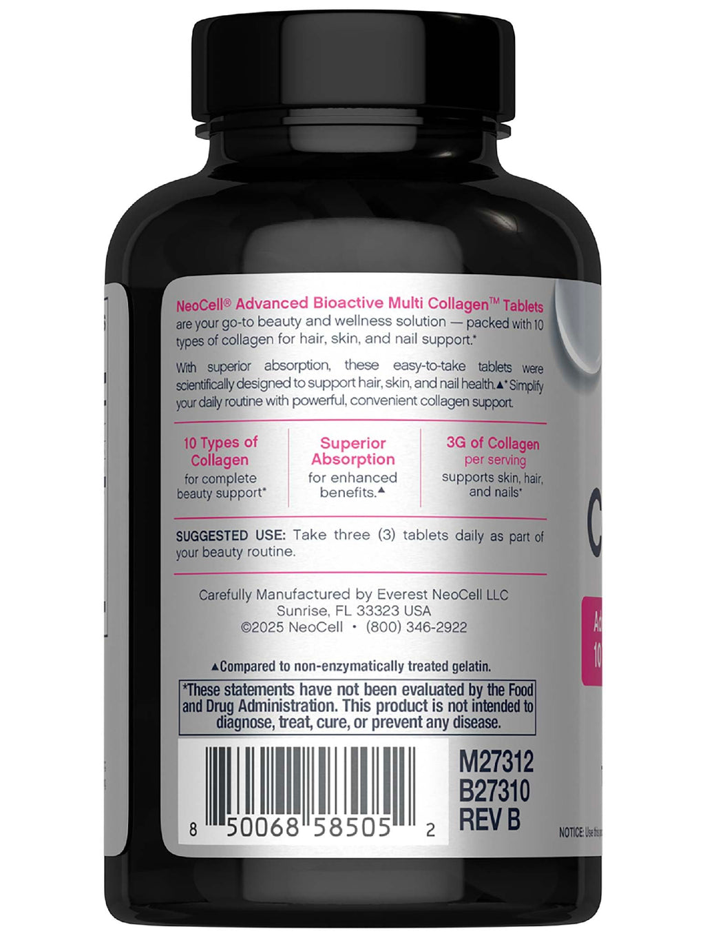 NeoCell Super Multi Collagen Peptides – 120 Tablets | 10 Types of Collagen | Skin, Hair & Nails