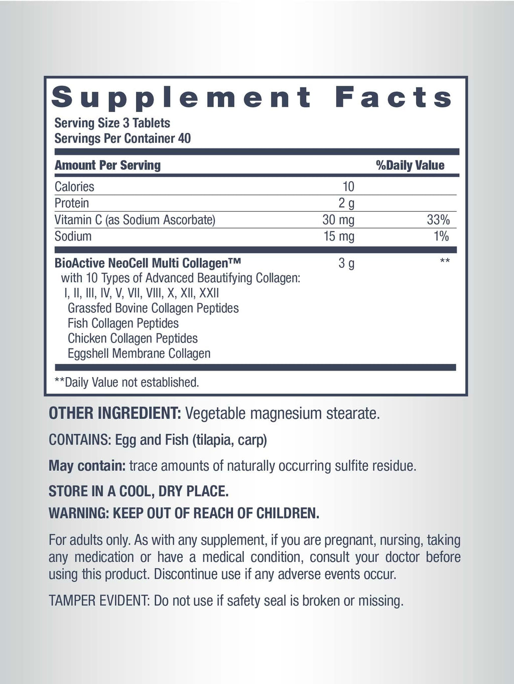 NeoCell Super Multi Collagen Peptides – 120 Tablets | 10 Types of Collagen | Skin, Hair & Nails