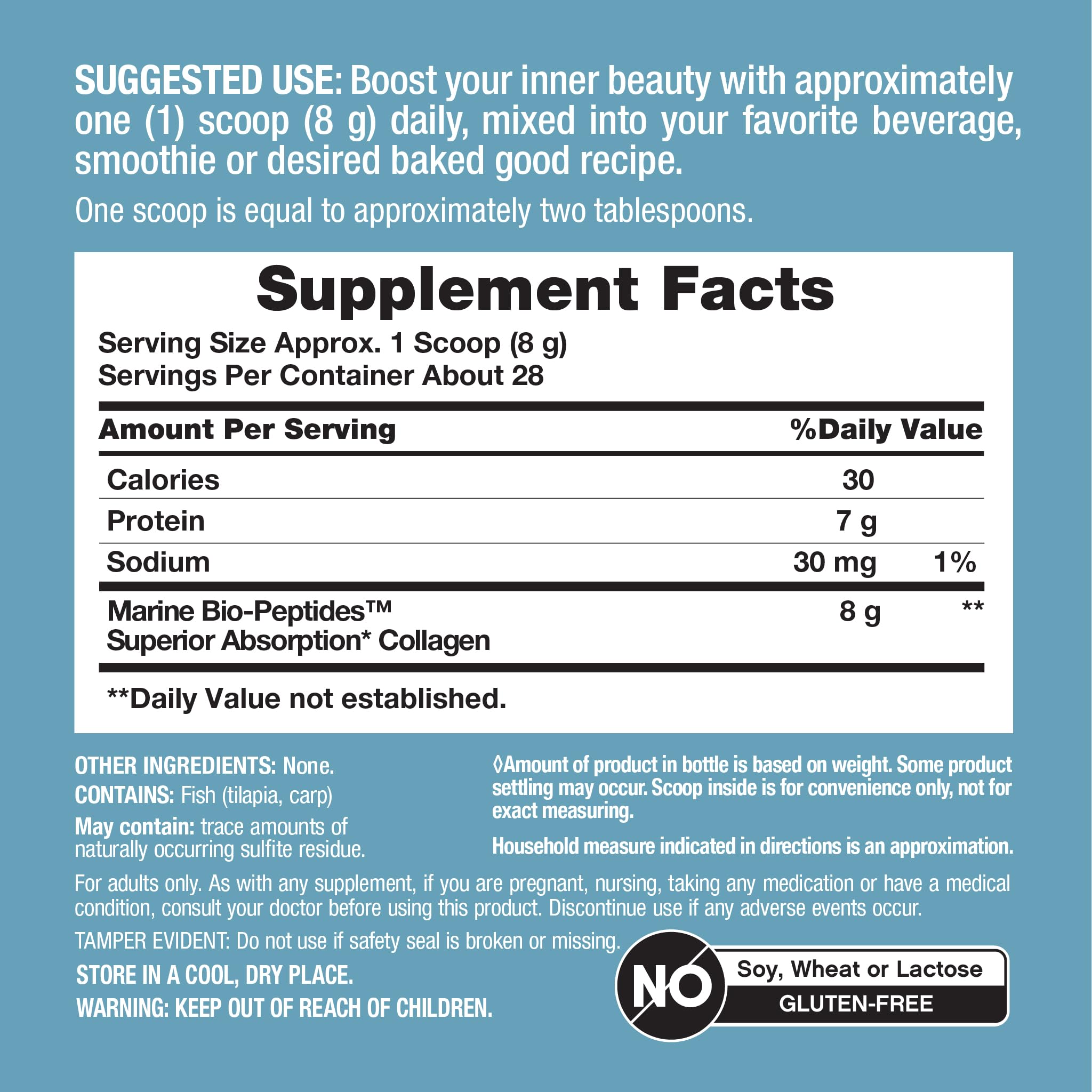NeoCell Marine Collagen Peptides Powder – 8 oz Unflavored | Superior Absorption | Hair, Skin & Nails