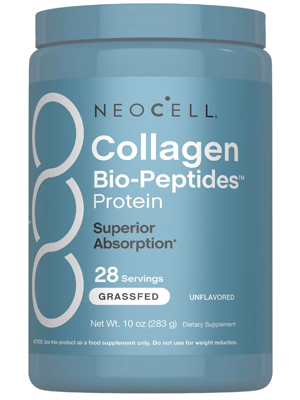 NeoCell Collagen Bio-Peptides Powder - 10oz | Grass-Fed, 18 Essential Amino Acids