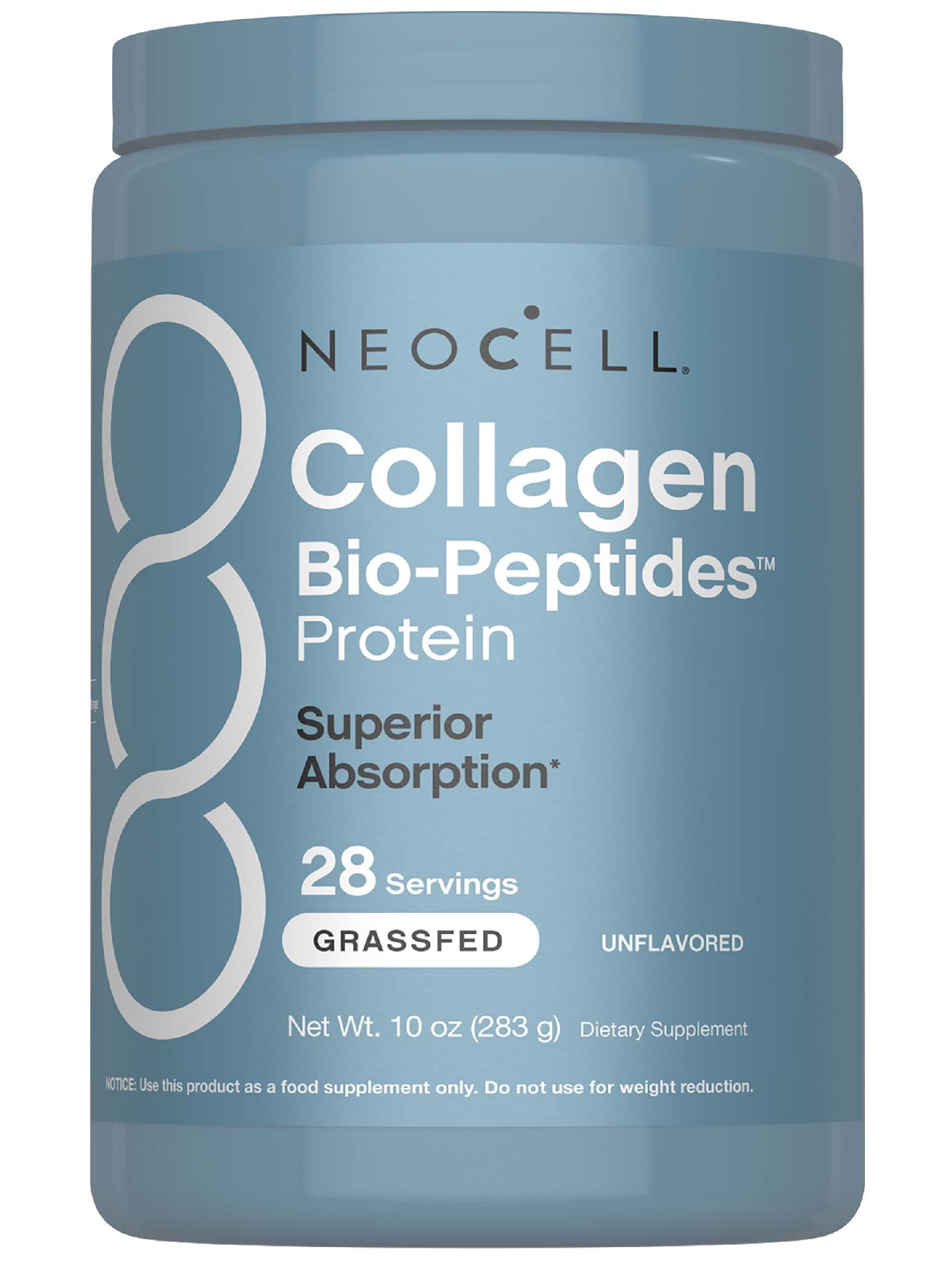 NeoCell Collagen Bio-Peptides Powder - 10oz | Grass-Fed, 18 Essential Amino Acids