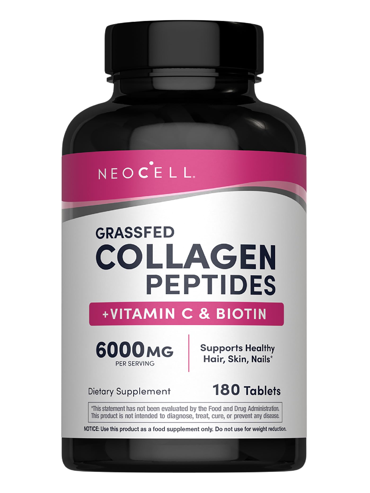 NeoCell Super Collagen with Vitamin C & Biotin – Skin, Hair & Nails Supplement, 180 Count