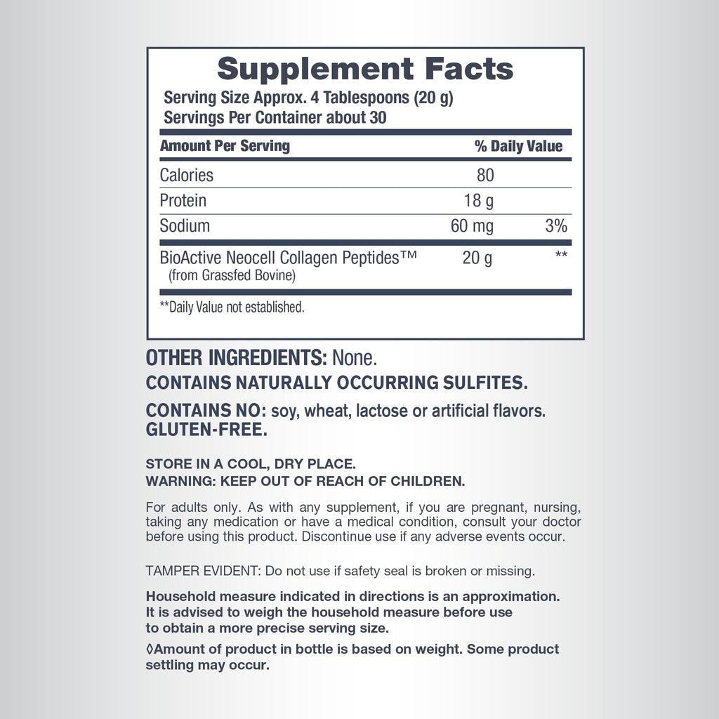 NeoCell Super Collagen Peptides - Unflavored Powder (21.2 oz, 1 Canister)