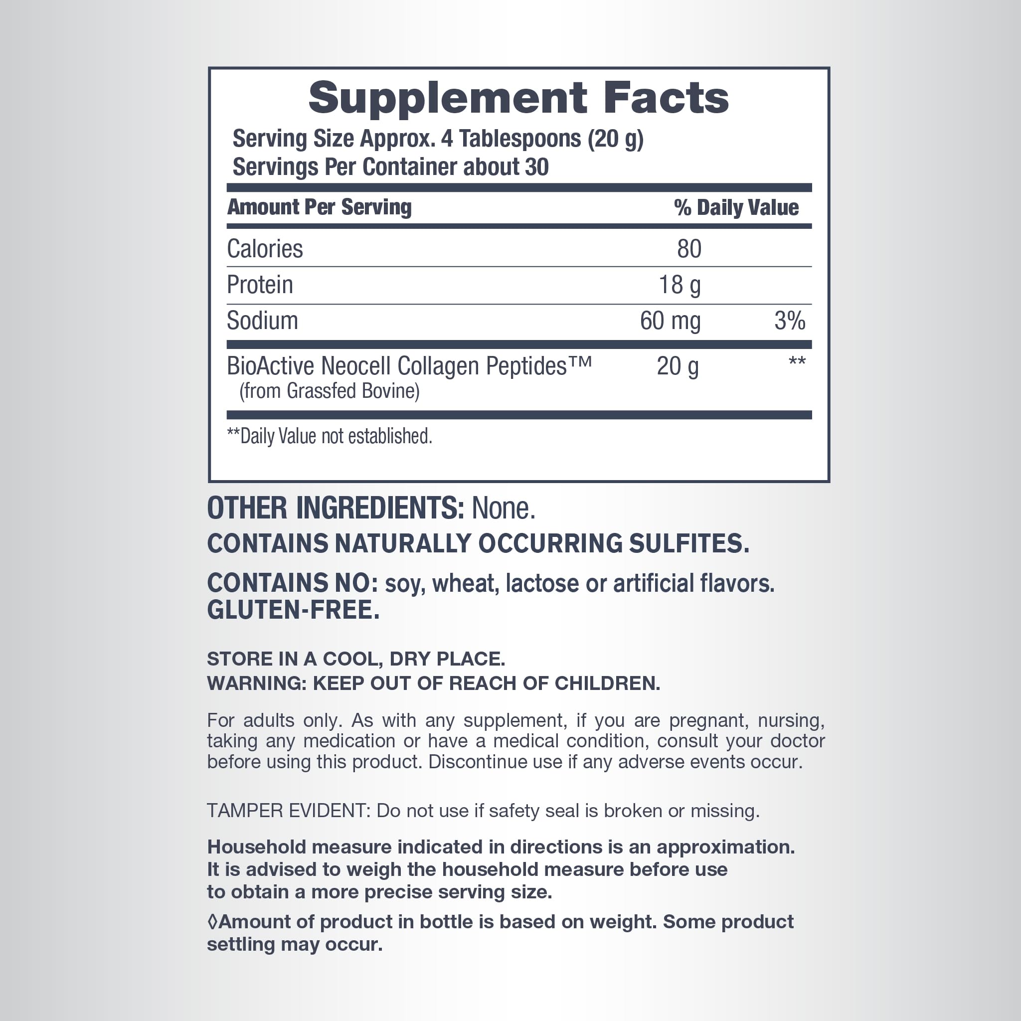 NeoCell Super Collagen Peptides - Unflavored Powder (21.2 oz, 1 Canister)
