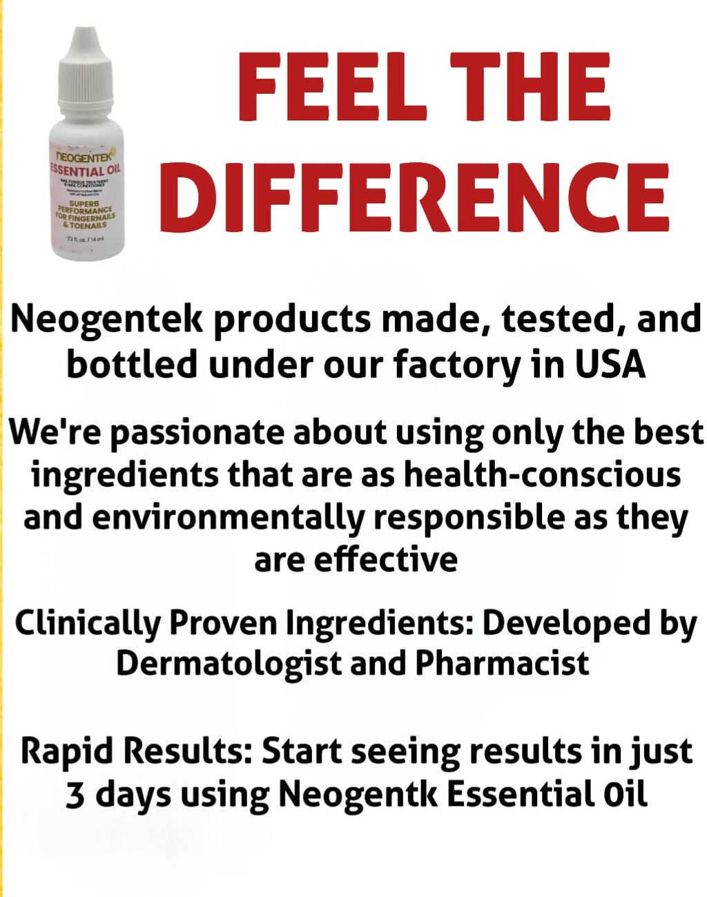 Neogentek Essential Oil Fight Nail Fungus – USA Made, 14ml, Nail Renewal & Strength