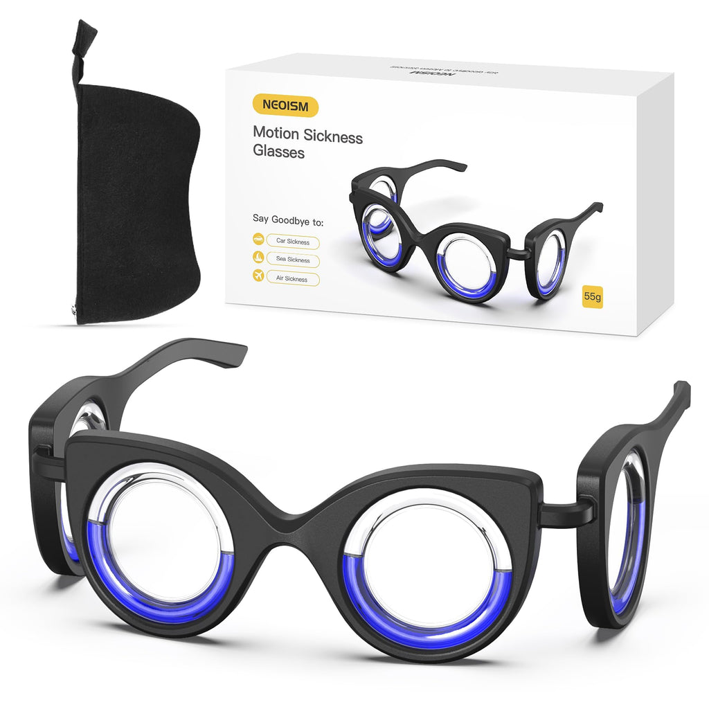 NEOISM Motion Sickness Glasses – Portable Anti-Nausea Travel Glasses for Car, Air & Sea (Adults & Kids)