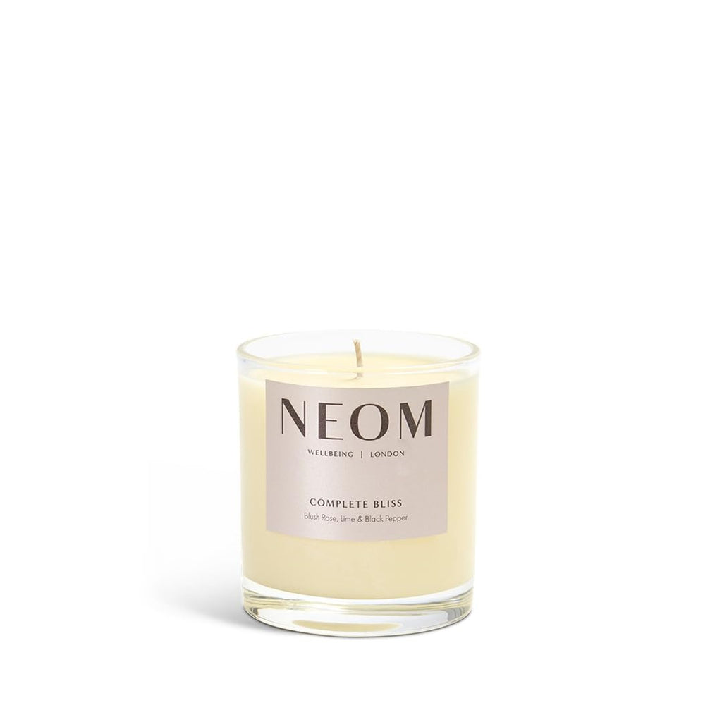 NEOM Complete Bliss Candle – 1 Wick | Blush Rose, Lime & Black Pepper | Scent to De-Stress