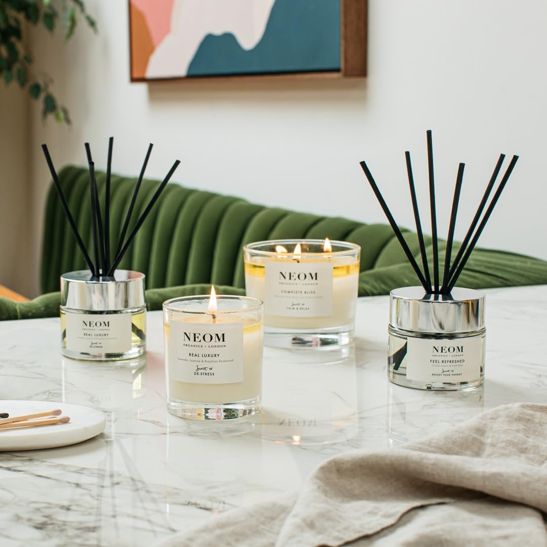 NEOM Complete Bliss Candle – 1 Wick | Blush Rose, Lime & Black Pepper | Scent to De-Stress