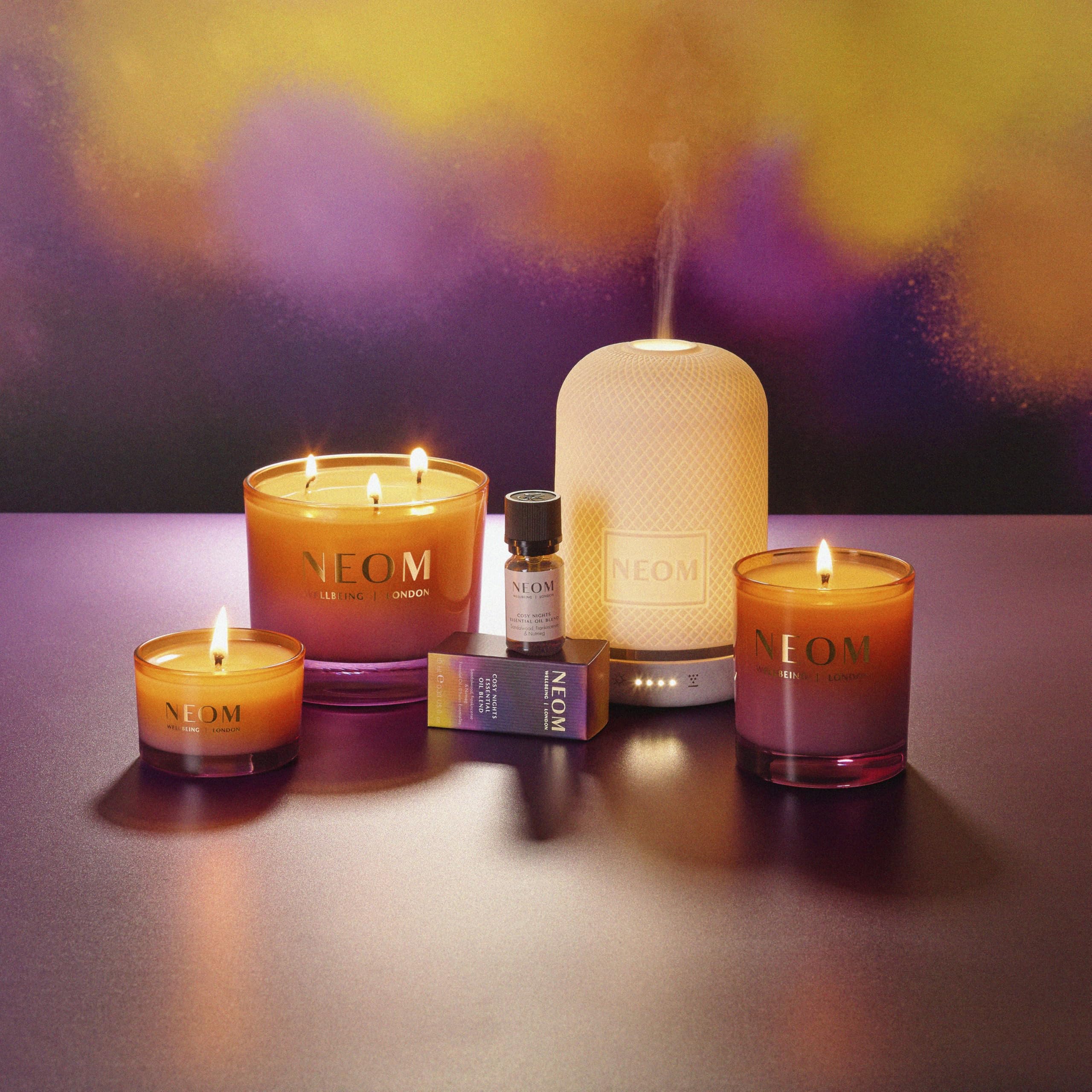 NEOM Cosy Nights Candle Travel Size – Sandalwood, Frankincense & Nutmeg | 100% Natural Wax & Fragrances | Relaxing