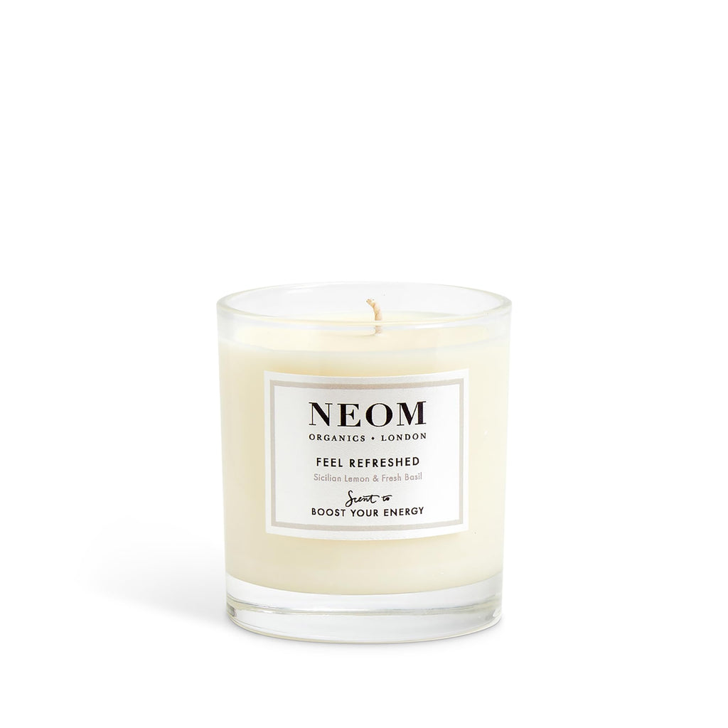 Neom Feel Refreshed Scented Candle | Lemon & Basil | 1 Wick, 185g, 35h Burn