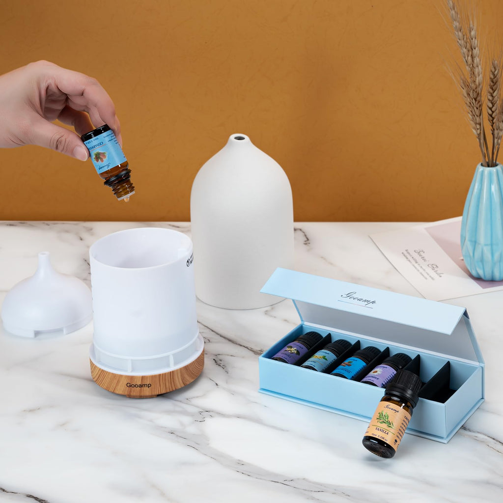 Essential Oils Set - Top 6 Organic Blends (6x0.33 oz): Vanilla, Neroli, Chamomile, Sandalwood, Ylang, Cedarwood