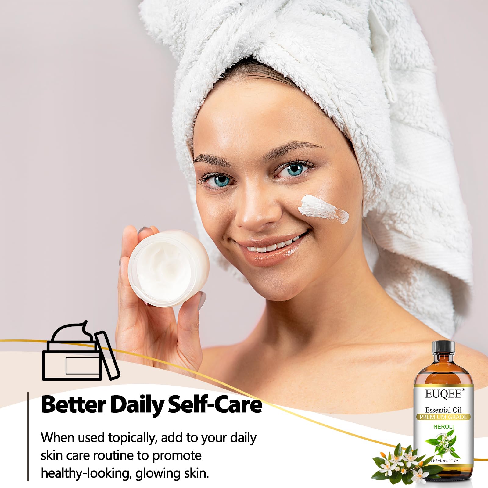 EUQEE Neroli Essential Oil 118mL (4oz) - Pure Neroli Oil for Diffuser, Aromatherapy & DIY Soap