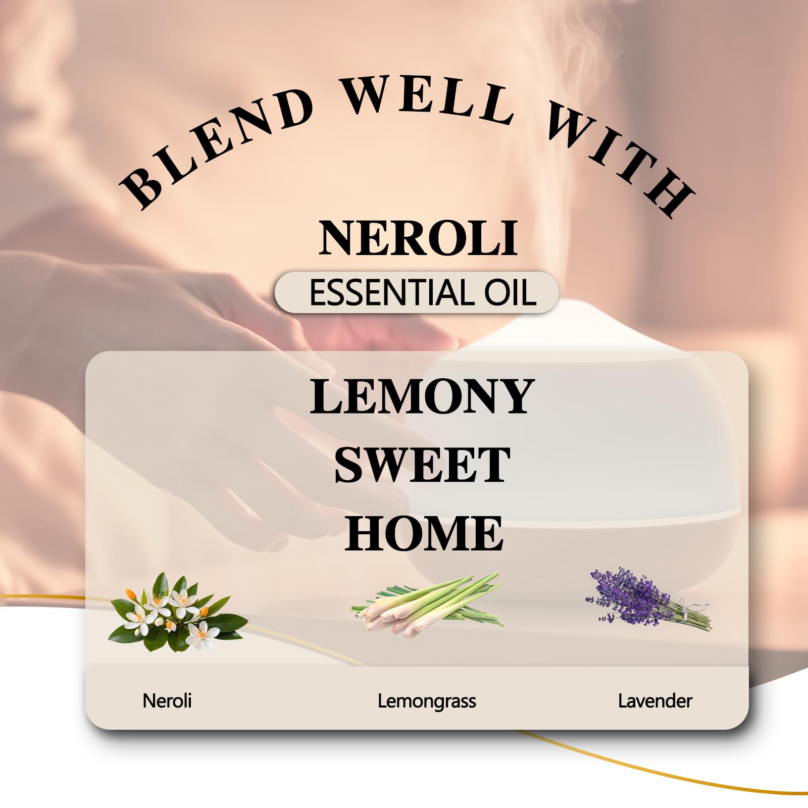EUQEE Neroli Essential Oil 118mL (4oz) - Pure Neroli Oil for Diffuser, Aromatherapy & DIY Soap