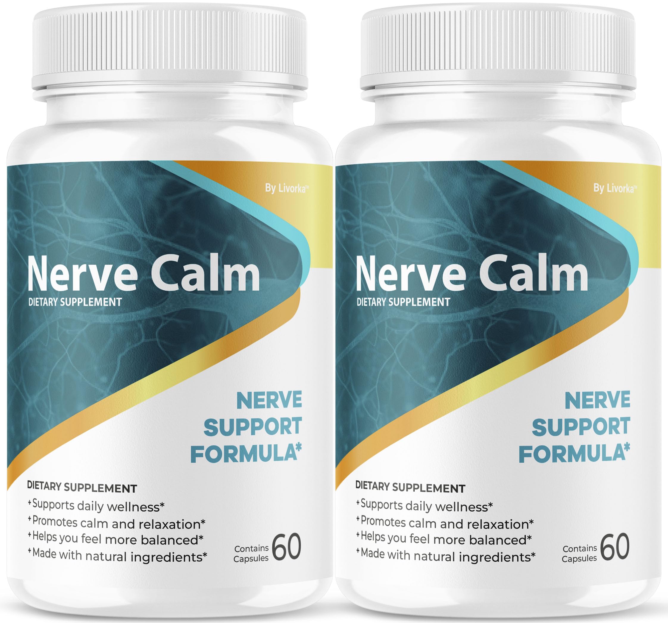 (2 Pack) Nerve Calm Capsules – Official NerveCalm Premium Formula, 60 Capsules