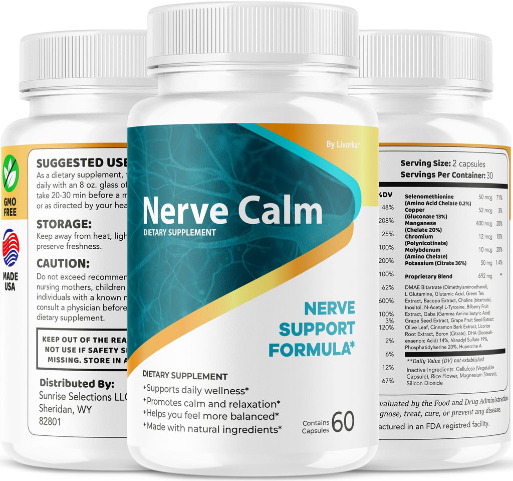 (2 Pack) Nerve Calm Capsules – Official NerveCalm Premium Formula, 60 Capsules