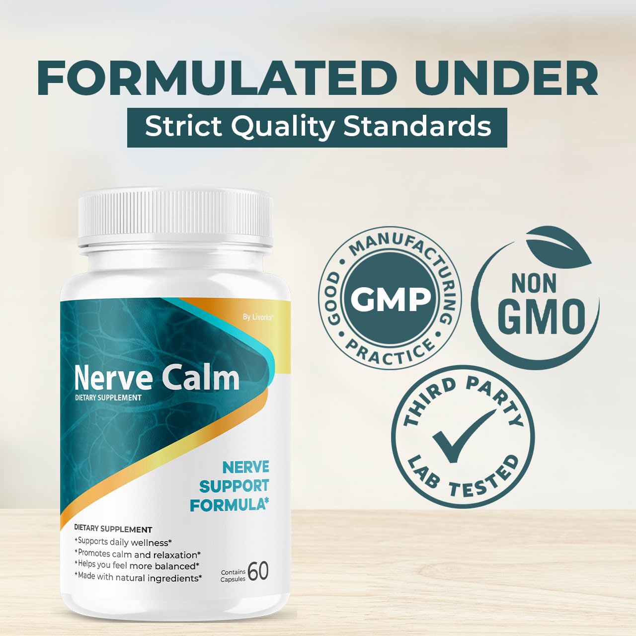 (3 Pack) Nerve Calm Capsules – Official NerveCalm Premium Formula, 90 Capsules