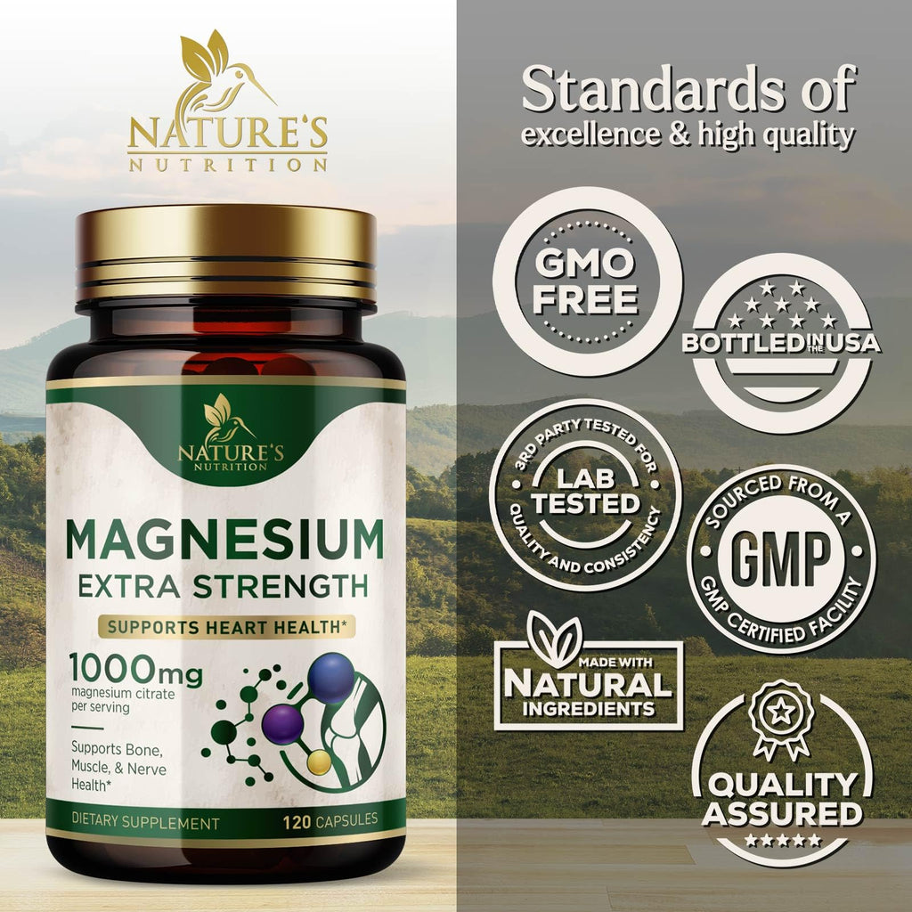 Magnesium Mineral Supplement 1000 mg – High Potency Citrate (120 Capsules)