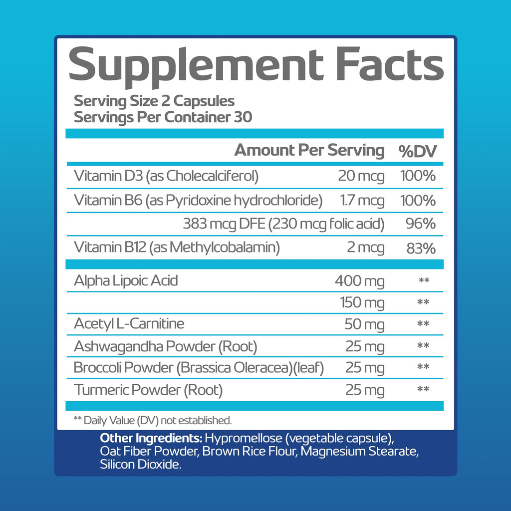 Nerve Recovery Max - Non-GMO Advanced Nerve Support Supplement with Vitamin D3 & Alpha Lipoic Acid | Made in USA, 30-Day Supply