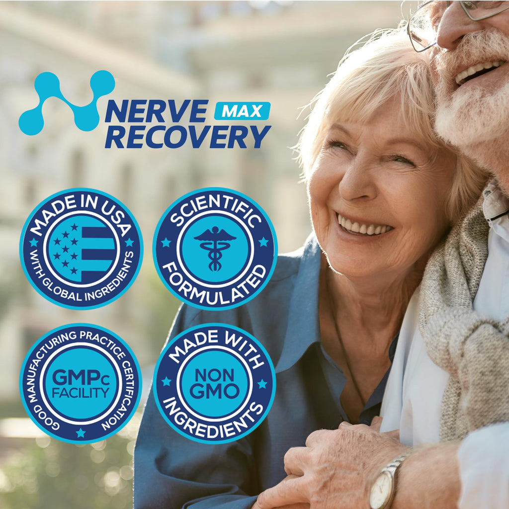 Nerve Recovery Max - Non-GMO Advanced Nerve Support Supplement with Vitamin D3 & Alpha Lipoic Acid | Made in USA, 30-Day Supply