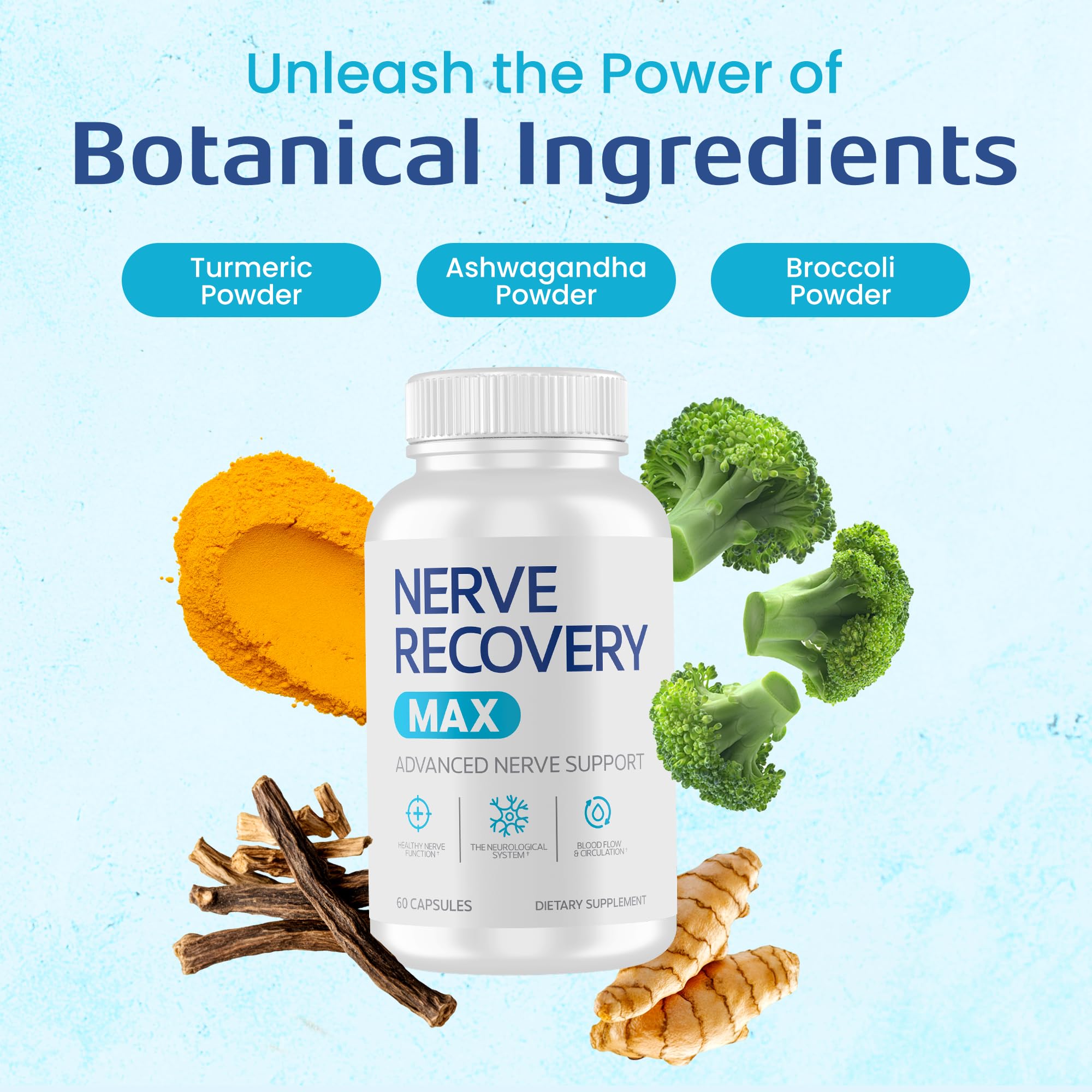 Nerve Recovery Max - Non-GMO Nerve Support with Vitamin D3 & Alpha Lipoic Acid - Made in USA