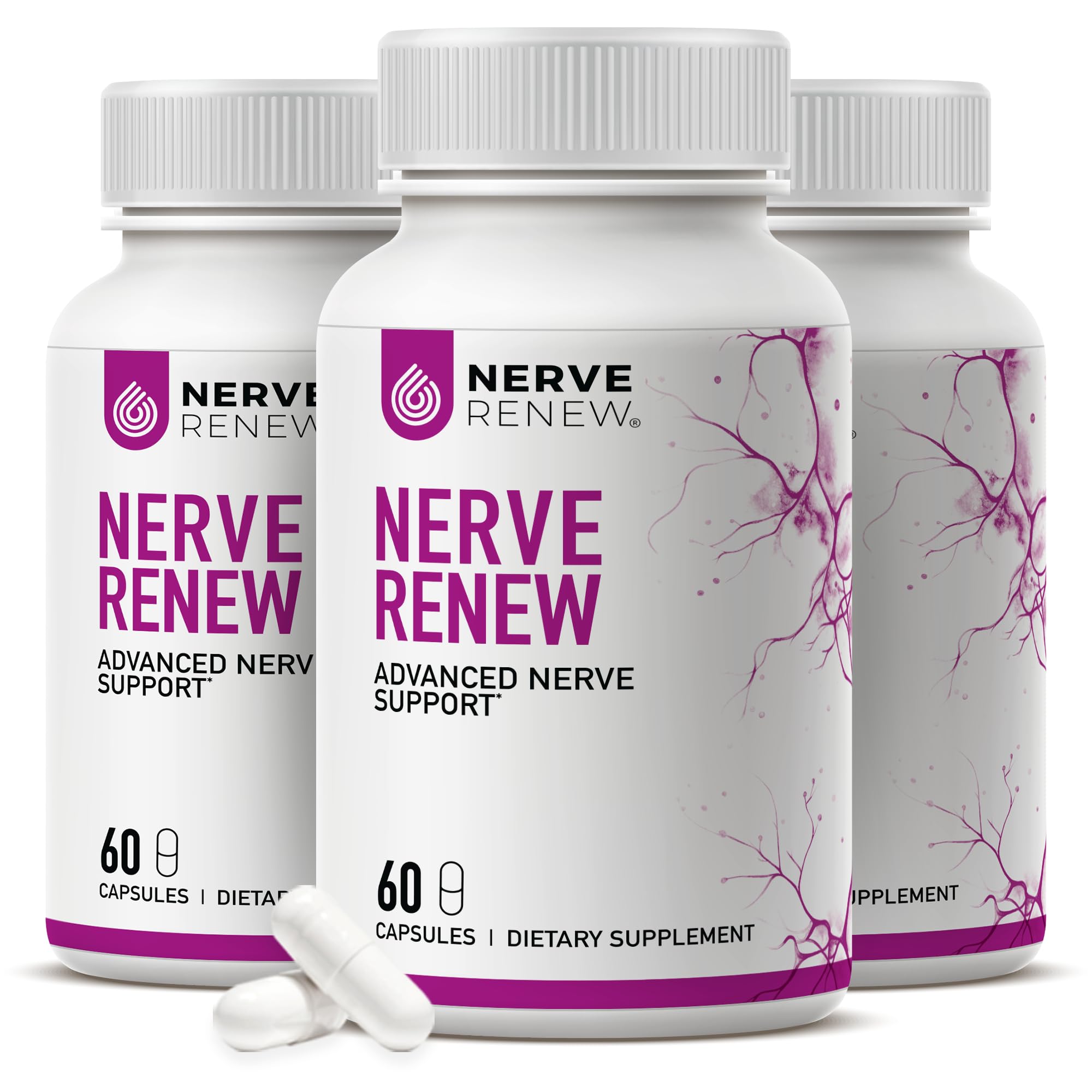 NERVE RENEW Advanced Nerve Support – 300mg Stabilized R-Alpha Lipoic Acid, B Vitamins & Benfotiamine
