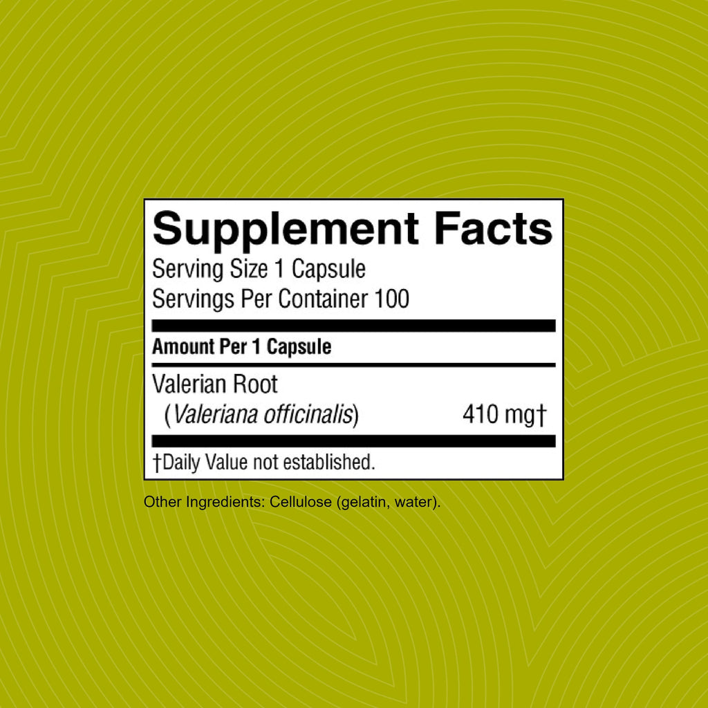 Nature's Sunshine Valerian Root 100 Capsules | Relaxation & Sleep Support