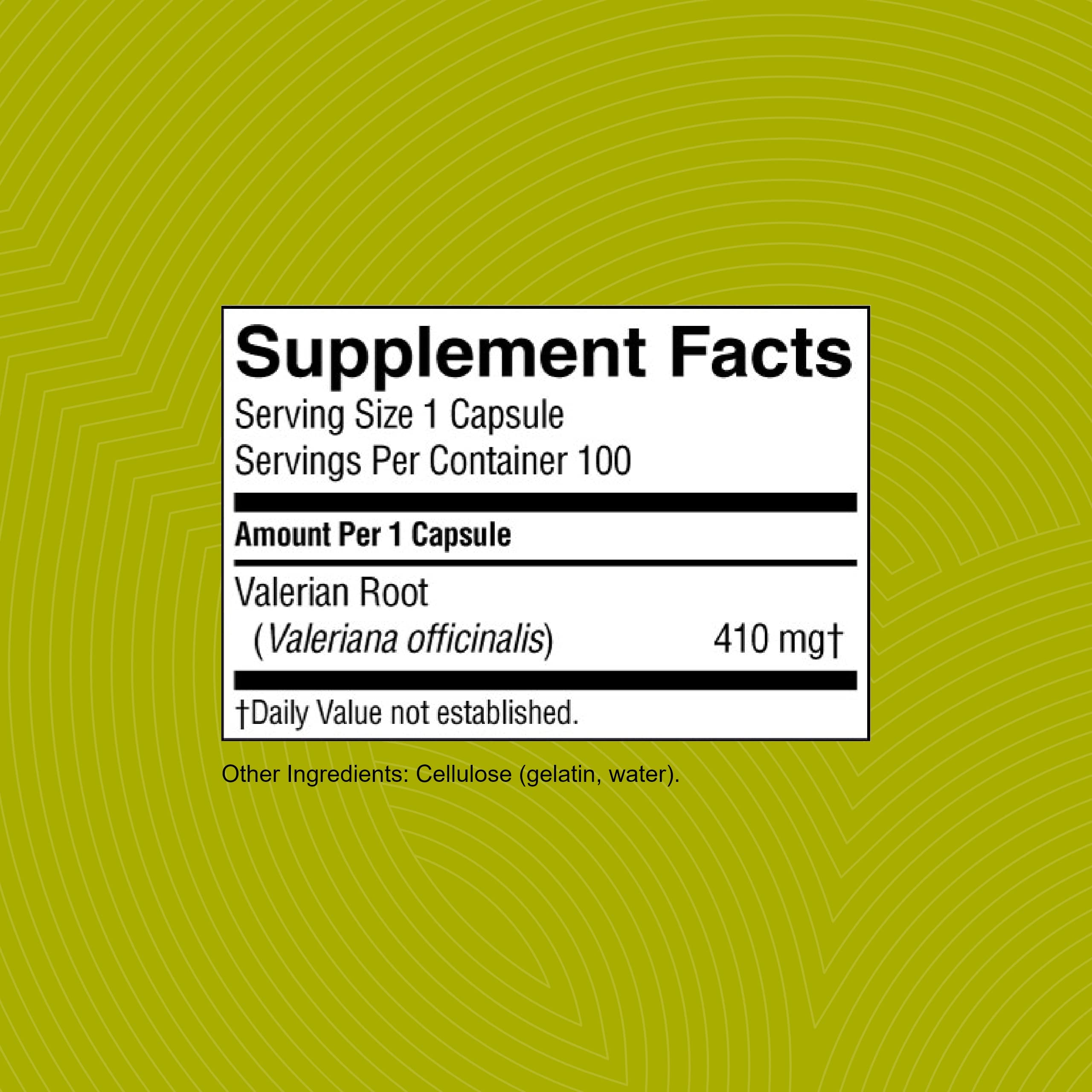 Nature's Sunshine Valerian Root 100 Capsules | Relaxation & Sleep Support