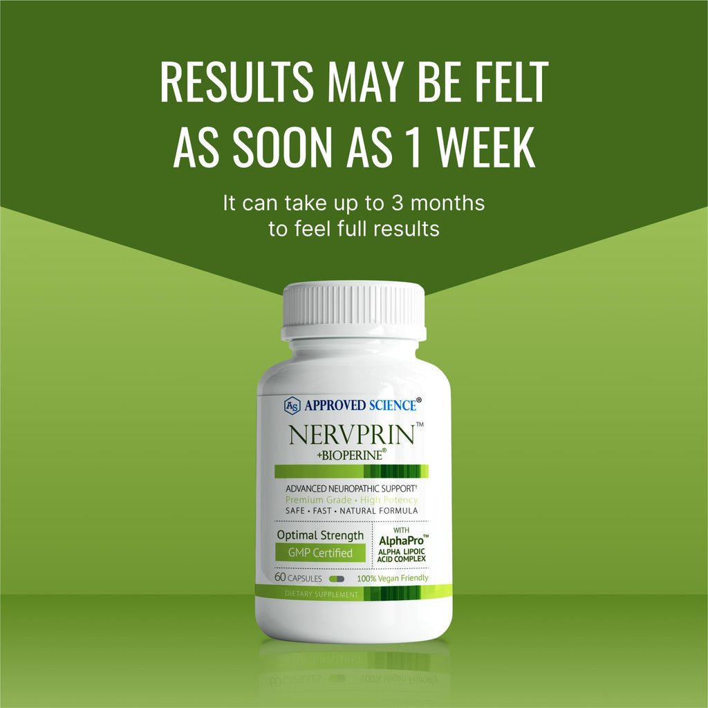 Approved Science Nervprin – Nerve Support with Benfotiamine, B12, R-Alpha-Lipoic Acid, Corydalis, Boswellia, BioPerine | 60 Capsules | Made in USA