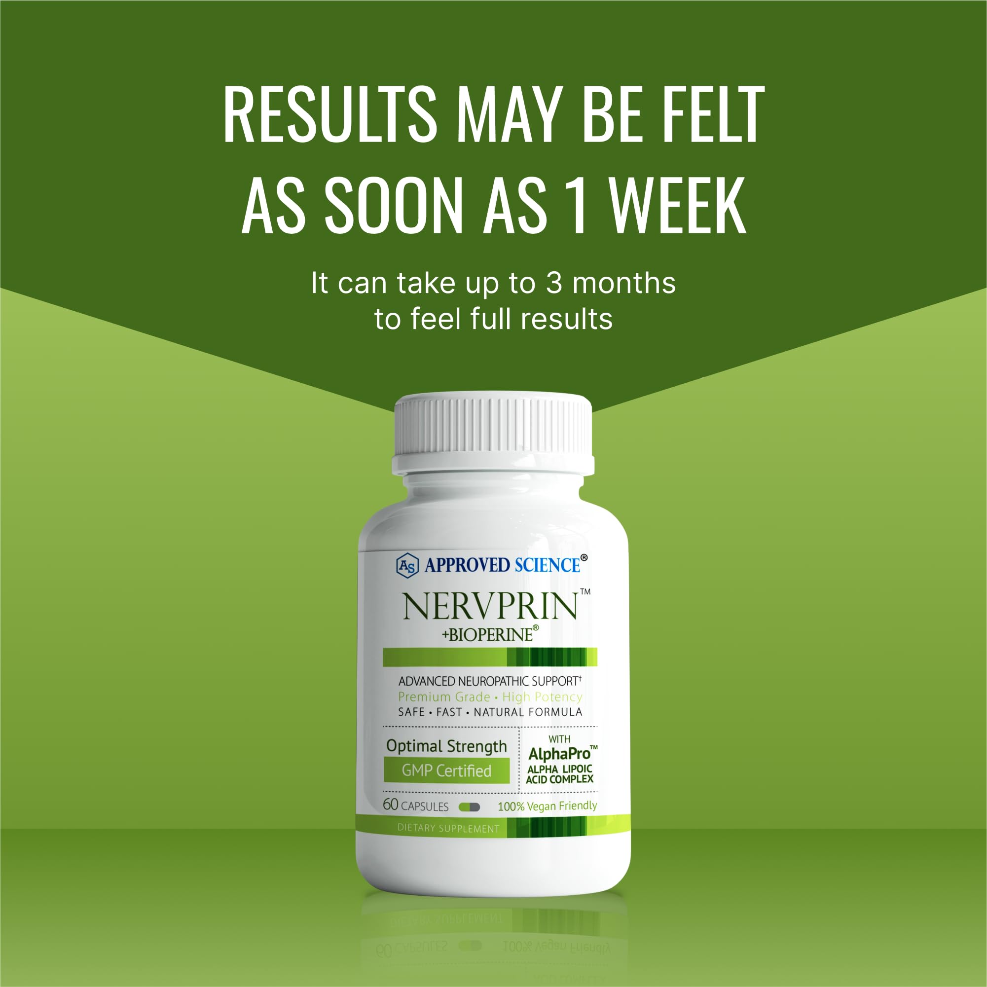 Approved Science Nervprin – Nerve Support with Benfotiamine, B12 & R-Alpha-Lipoic Acid | 180 Capsules | Made in USA