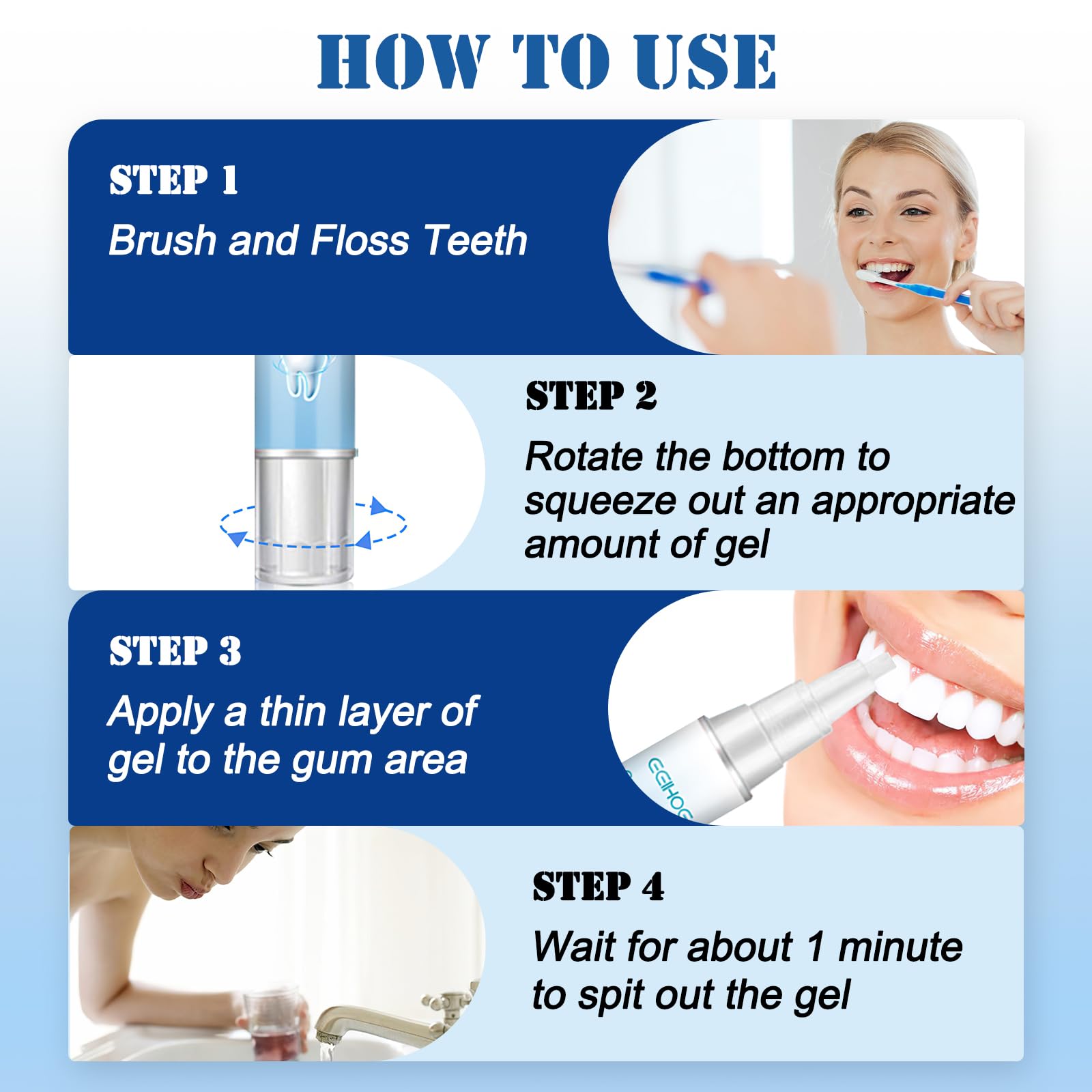 Neslemy Gum Shield Therapy Gel – Gum Therapy Gel, Teeth Whitening Essence Pen (Pack of 3)