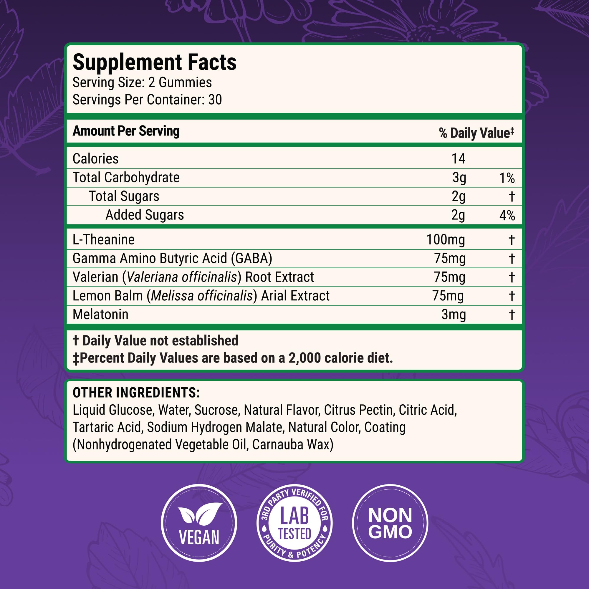 Nested Naturals Luna Sleep Gummies – Melatonin 3mg, L-Theanine, Valerian, GABA (60 Vegan Gummies)