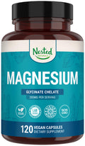 Nested Naturals Magnesium Glycinate Chelate 200mg | Sleep, Relaxation & Muscle Support | 120 Vegan Capsules