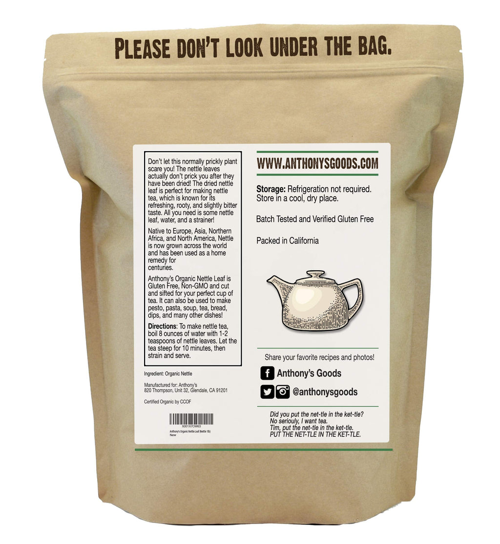 Anthony's Organic Nettle Leaf 1lb - Gluten Free, Non-GMO, Keto