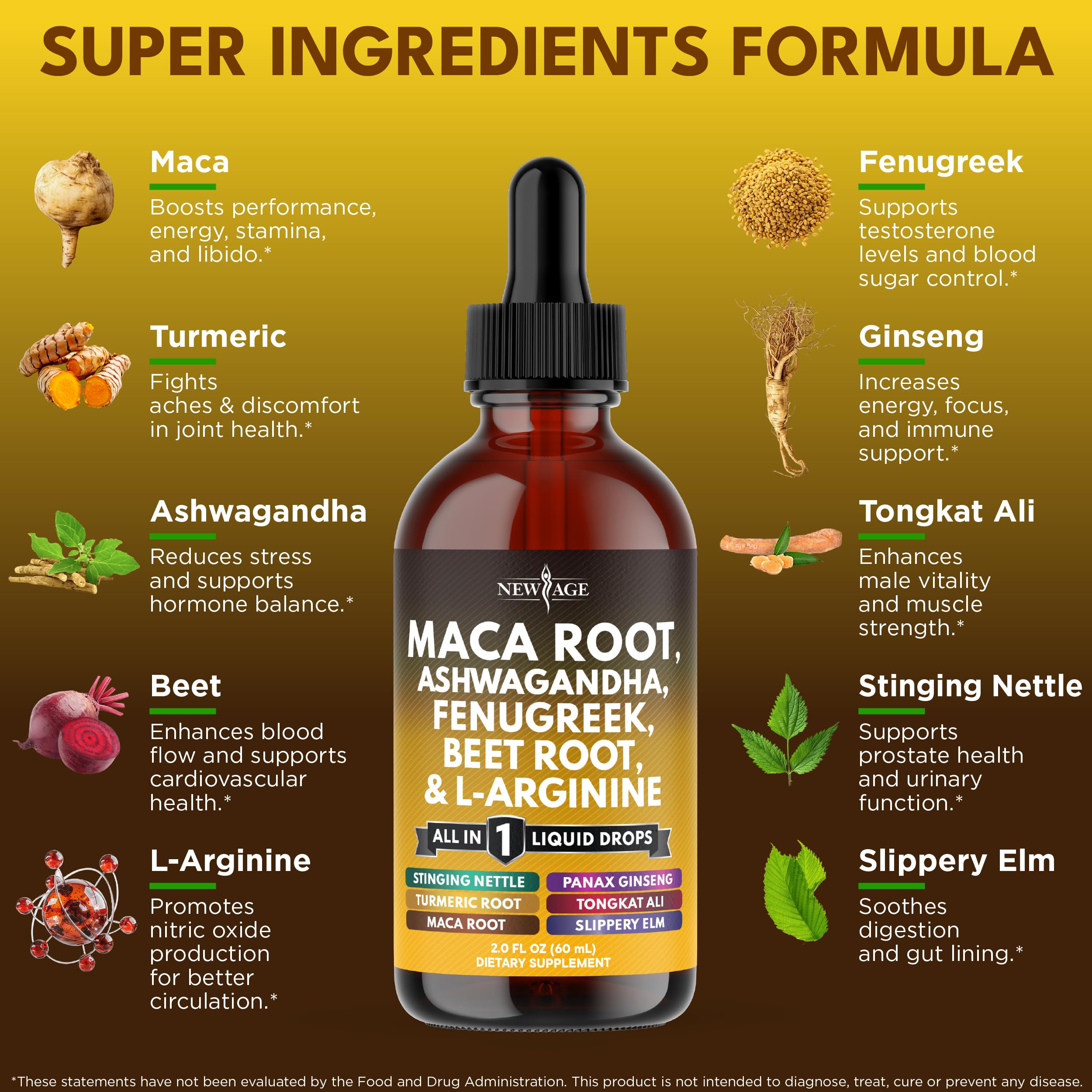 Organic Maca Root Liquid Drops with Ashwagandha – For Women & Men