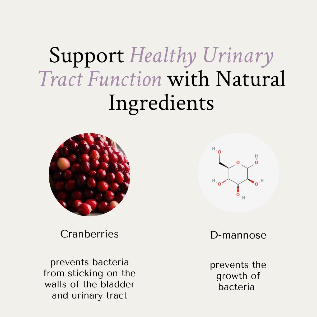 NeuEve Urinary Support Cranberry and D Mannose Supplements for Urinary Health Defense, All-Natural Ingredients | 90 Vegan Capsules