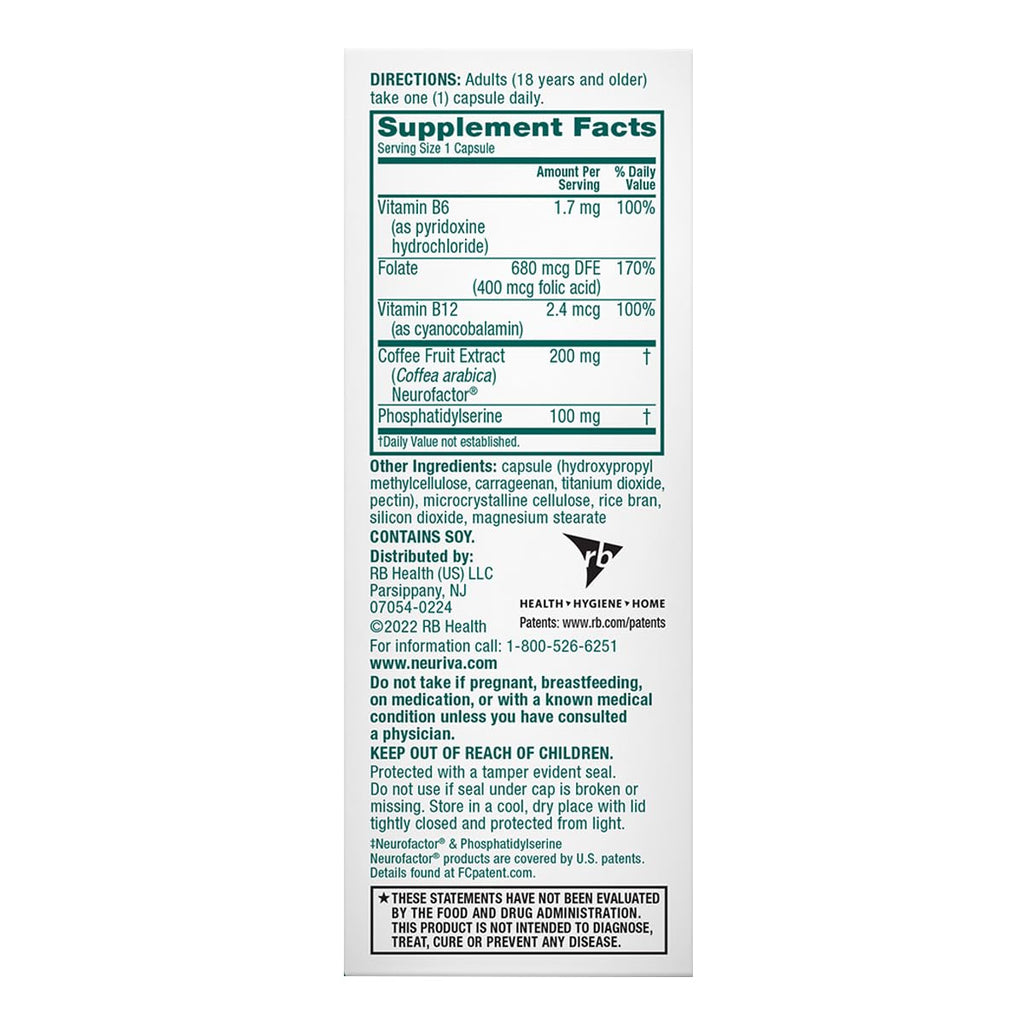 NEURIVA Plus Brain Supplement for Memory & Focus | Clinically Tested Neurofactor & PS