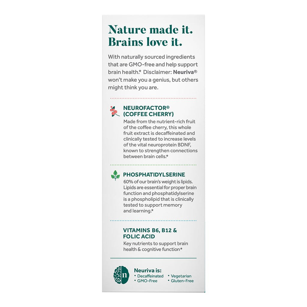 NEURIVA Plus Brain Supplement for Memory & Focus | Clinically Tested Neurofactor & PS