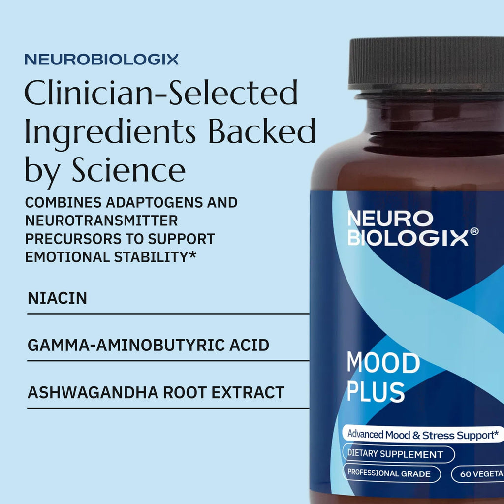 Neuro Biologix Mood Plus for Men & Women | GABA, 5-HTP, Ashwagandha & Chamomile