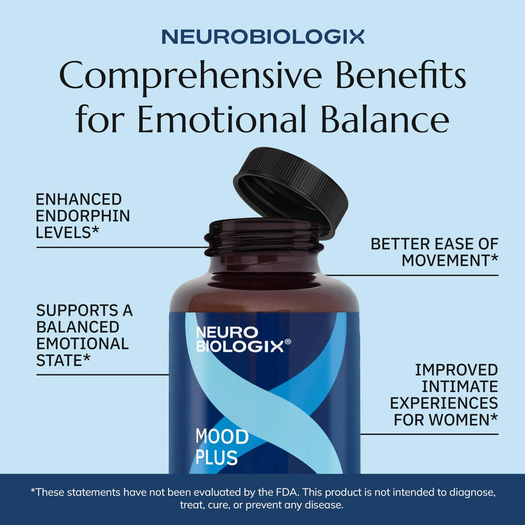 Neuro Biologix Mood Plus for Men & Women | GABA, 5-HTP, Ashwagandha & Chamomile