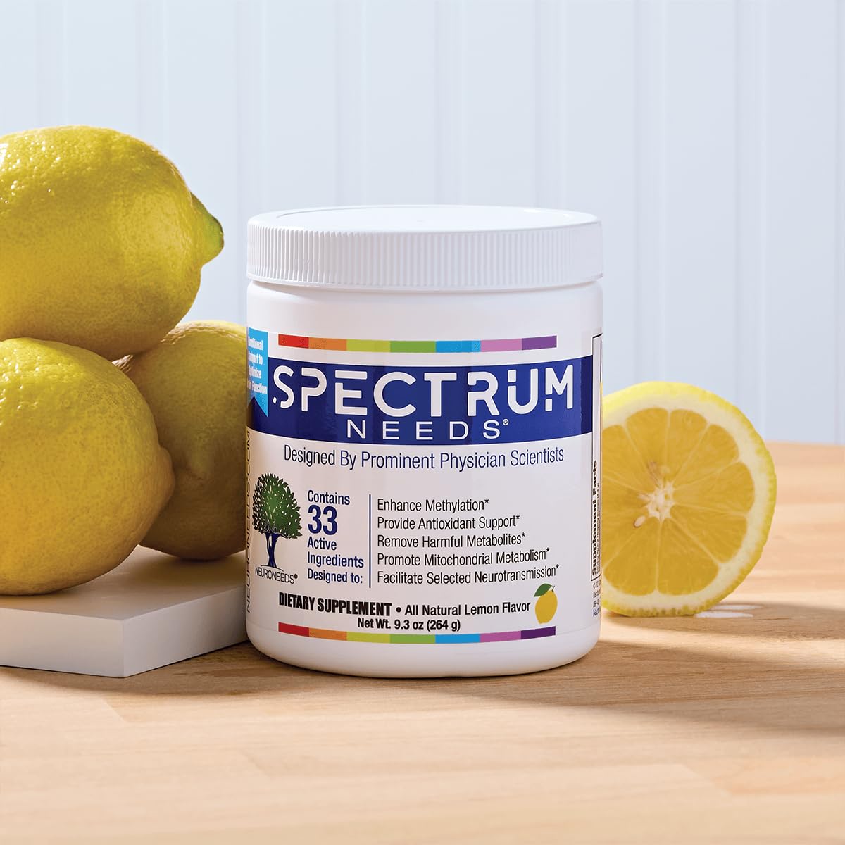 SpectrumNeeds by NeuroNeeds – 33-Ingredient Nutritional Support, Lemon Flavor