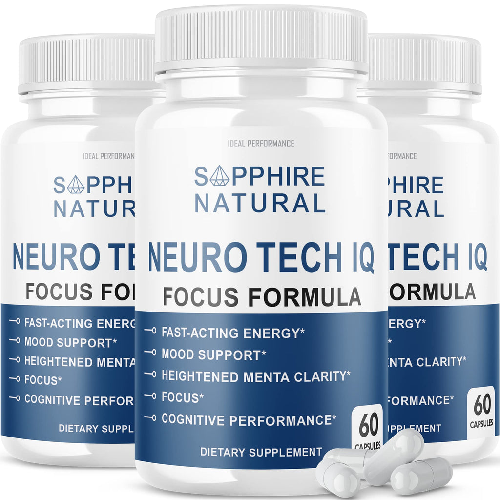 (3 Pack) Neuro Tech IQ Brain Supplement – 180 Capsules | NeuroTech IQ Focus Formula