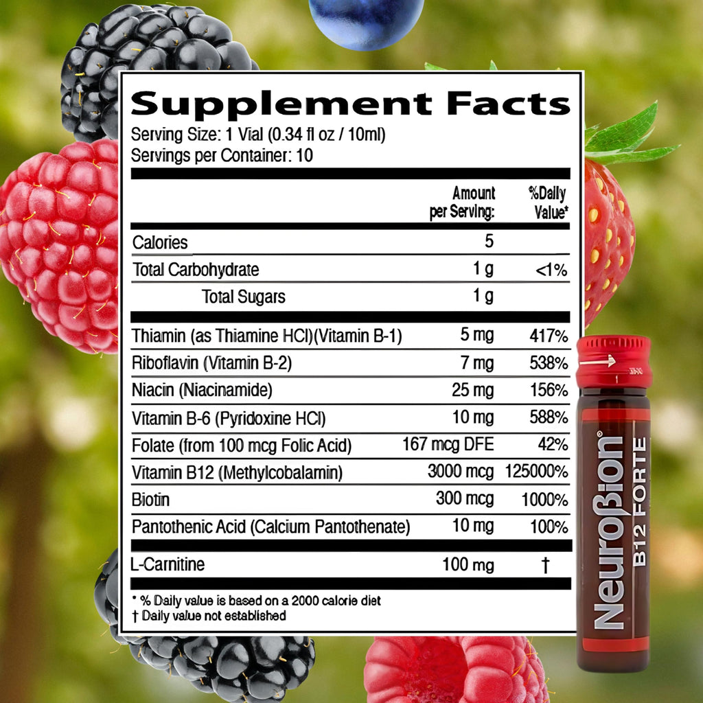 Neurobion B12 Forte 10 Vials x 10 ml – Liquid B Complex Vitamins | Packaging May Vary
