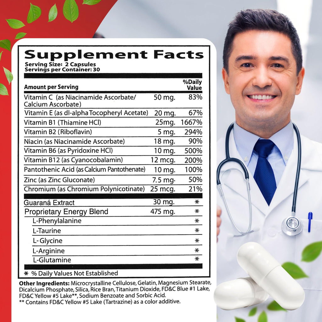 60 Caps Neurobion Energy: B Vitamins for Brain Alertness & Stamina